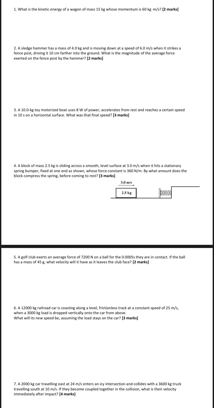 Answer the following physics questions on paper and post it here please.