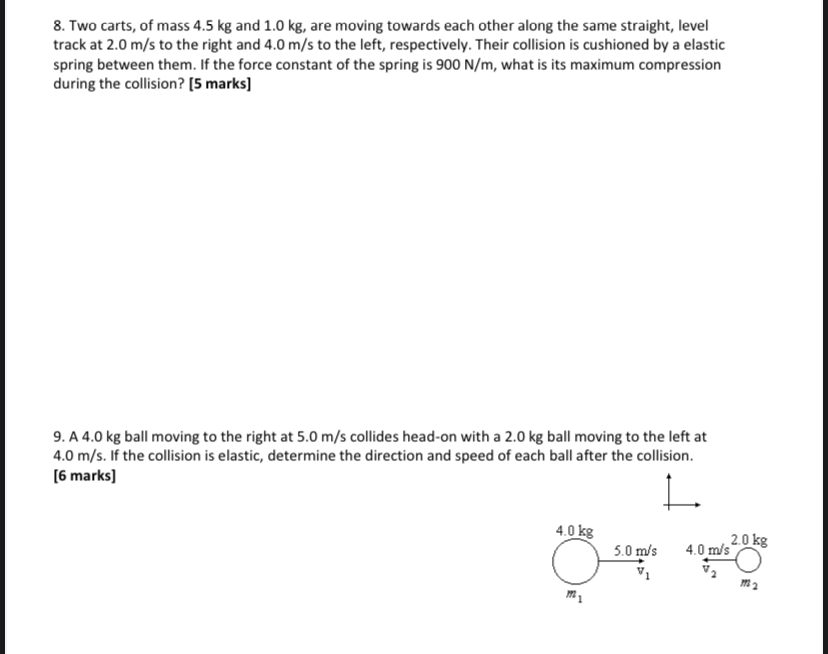 1. What is the kinetic energy of a wagon of mass 15