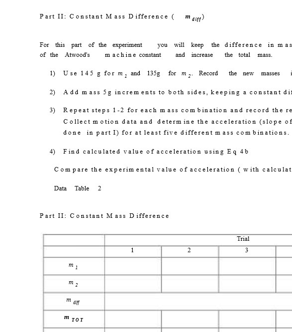 Part II: Constant Mass Difference ( mair) For this part of