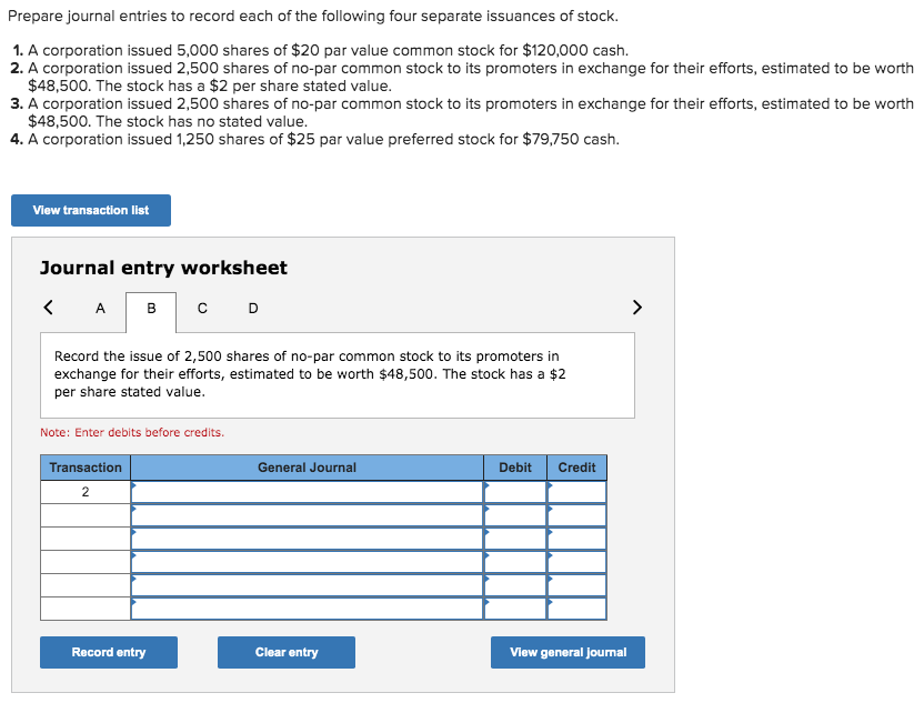 the following four separate issuances of stock. General Journal: Building Cash Common