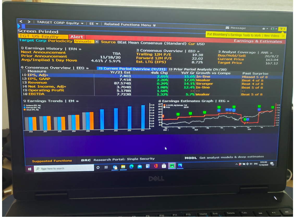 TARGET CORP Equity - EE - Related Functions Menu Message *