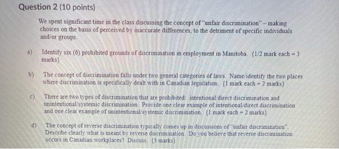 Asap Question 2 (10 points) We spent significant time in the class