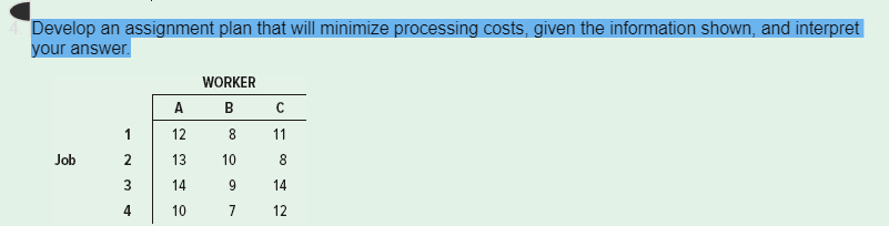 op an Job 12 13 14 10 WORKER 10 11 14 12