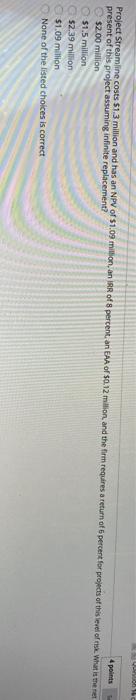 $1.09 millor an IRA of 8 percent. an M of $0.12 million,