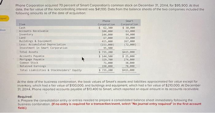  a. record basic consolidation entry b. record excess value reclassification entry