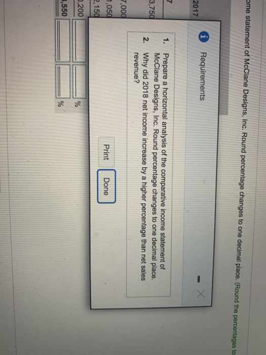 Designs, Inc. Comparative Income Statement Years Ended December 31, 2018 and 2017