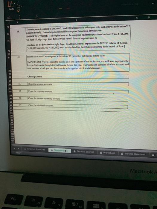  Paste N7 TO 34 T7 The note payable relating to the