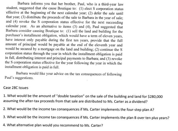 Inc. (Boutique), which operates a boutique out of a small downtown building