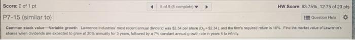annual dividend was per the D.5234) and the firm's required rotum is