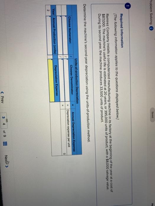  Problem Solving Seved ! Required information (The following information applies to