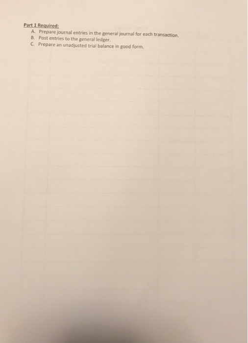 began operations immediately. The business general ledger balances are shown below: Accounts