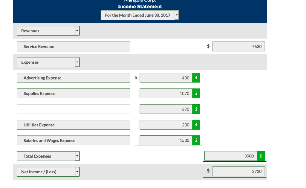 investment in the company of $22,460 cash. Here are the assets, liabilities,