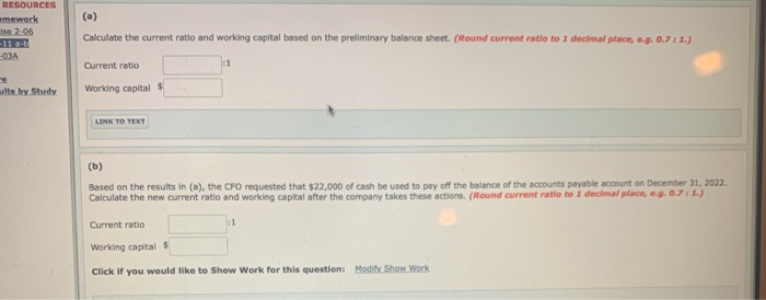 Homework Brief Exercise 2-06 Exercise 2-11 a-t Problem 2-03A Current assets Cash