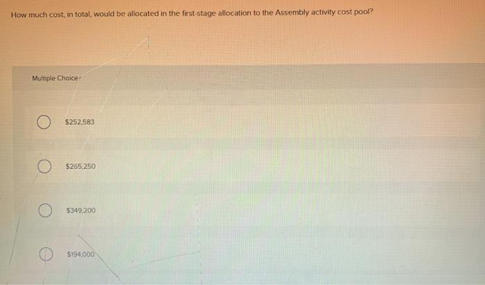 pools. The company has provided the following data concerning its costs and