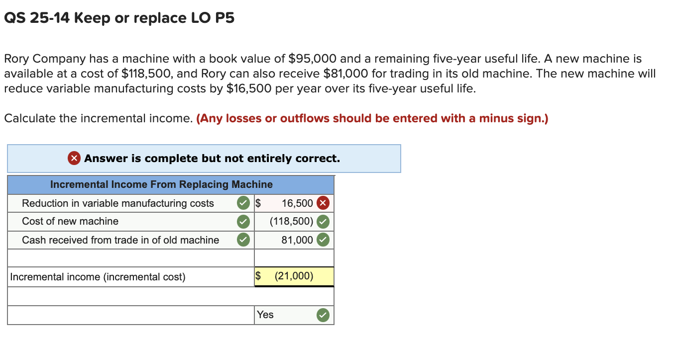 QS 25-14 Keep or replace LO P5 Rory Company has a
