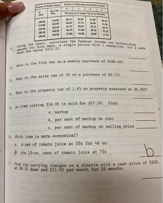  Please help me solve these problems 21. Using the chart, calculate