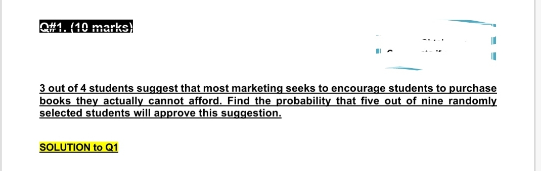 solve the question step by step Q#1. (10 marks) 3 out of