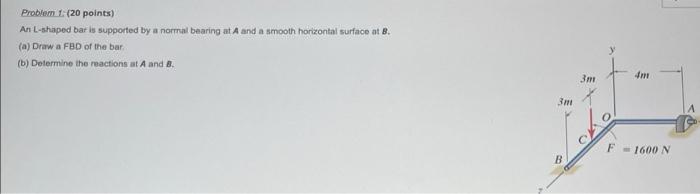Hand written solution required Problem L (20 points) An L-shaped bar is
