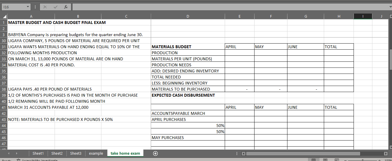 MAY JUNE TOTAL 6 APRIL 10,000.00 BUDGETED SALES 7 MAY 40,000.00 SP