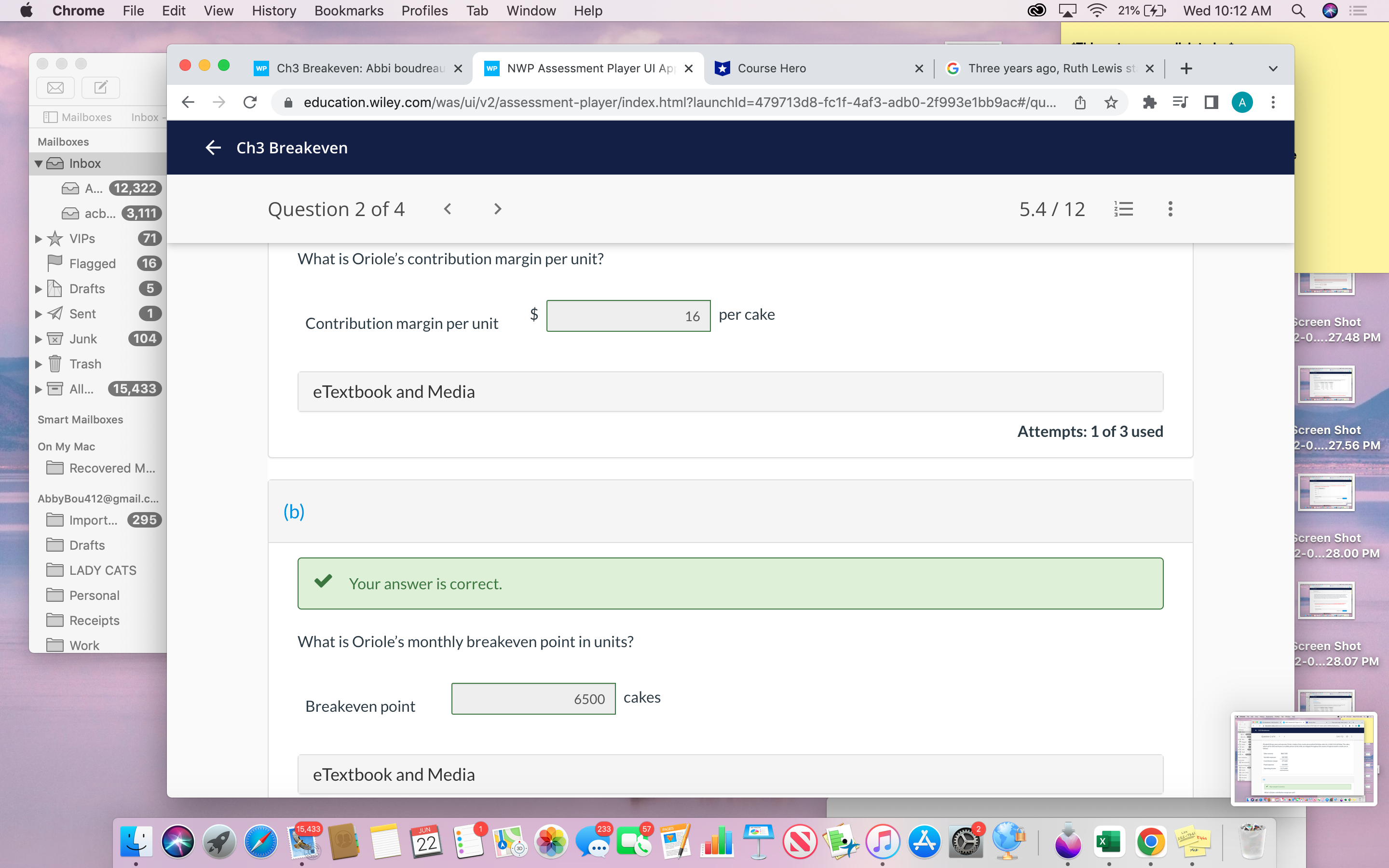 [ Wed 10:12 AM Q .. WP Ch3 Breakeven: Abbi boudreau x