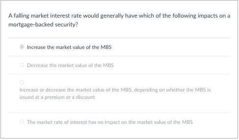 solve A falling market interest rate would generally have which of the