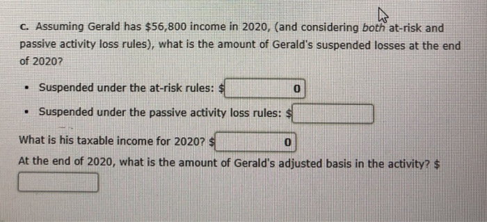 invested $184,000 in a passive activity, his sole investment venture. On January