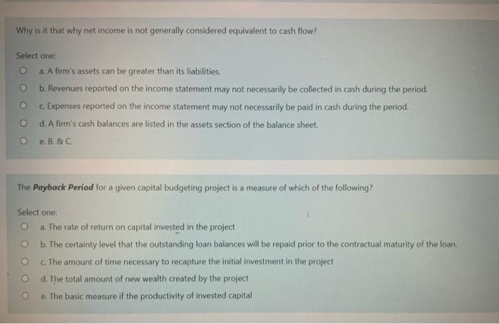 both Why is it that why net income is not generally considered