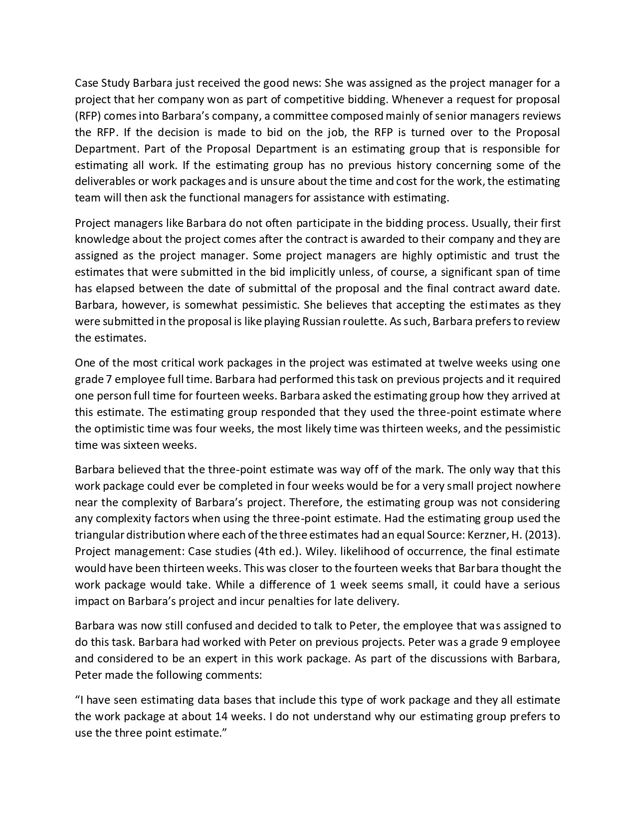 Please the case below talks about the project schedule and its cost