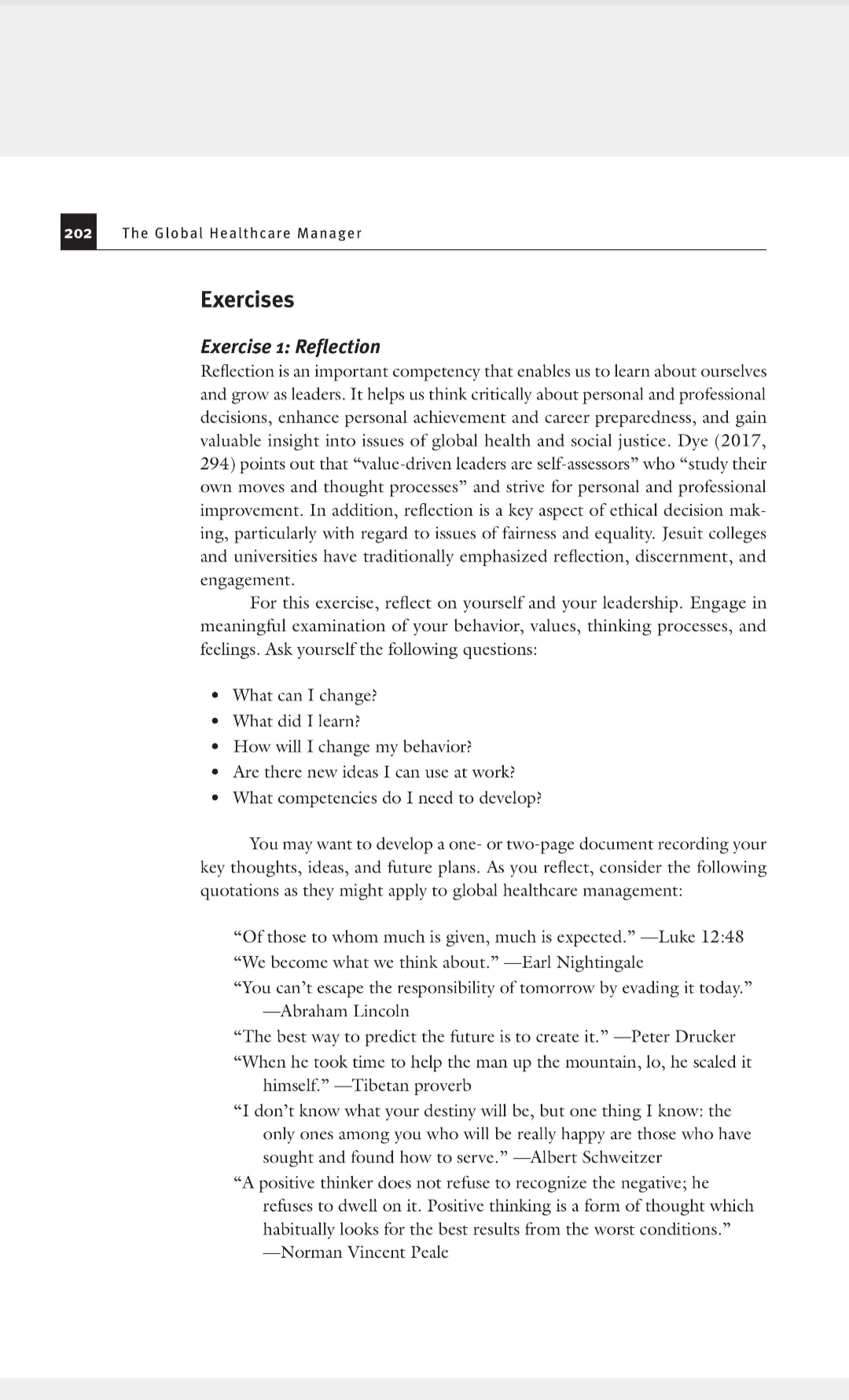  a The Global Healthcare Manager Exercises Exercise 1.- Reflection Reflection is