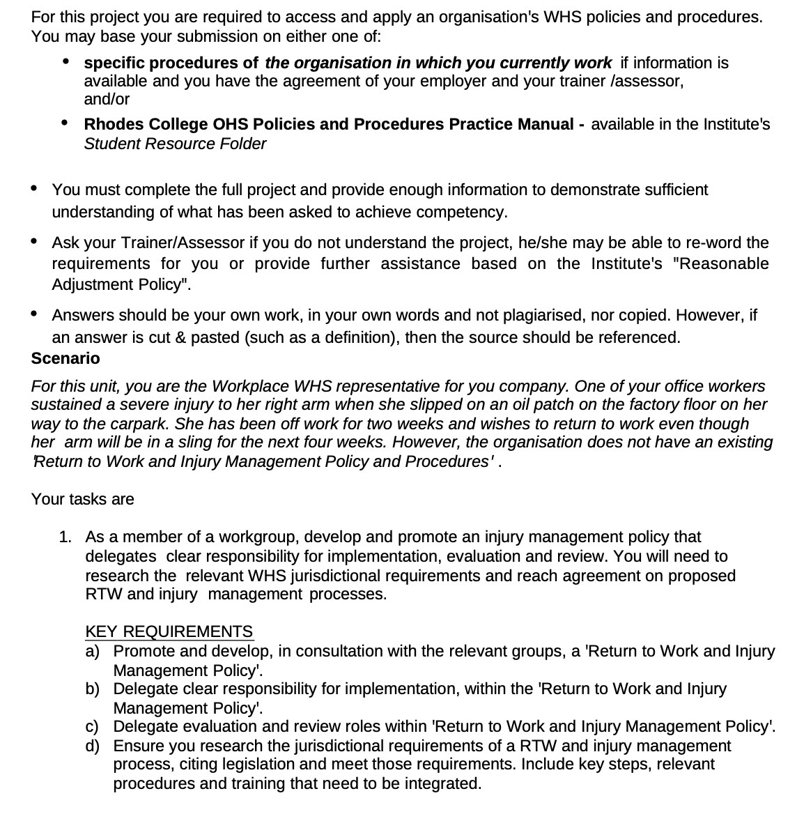 For this project you are required to access and apply an