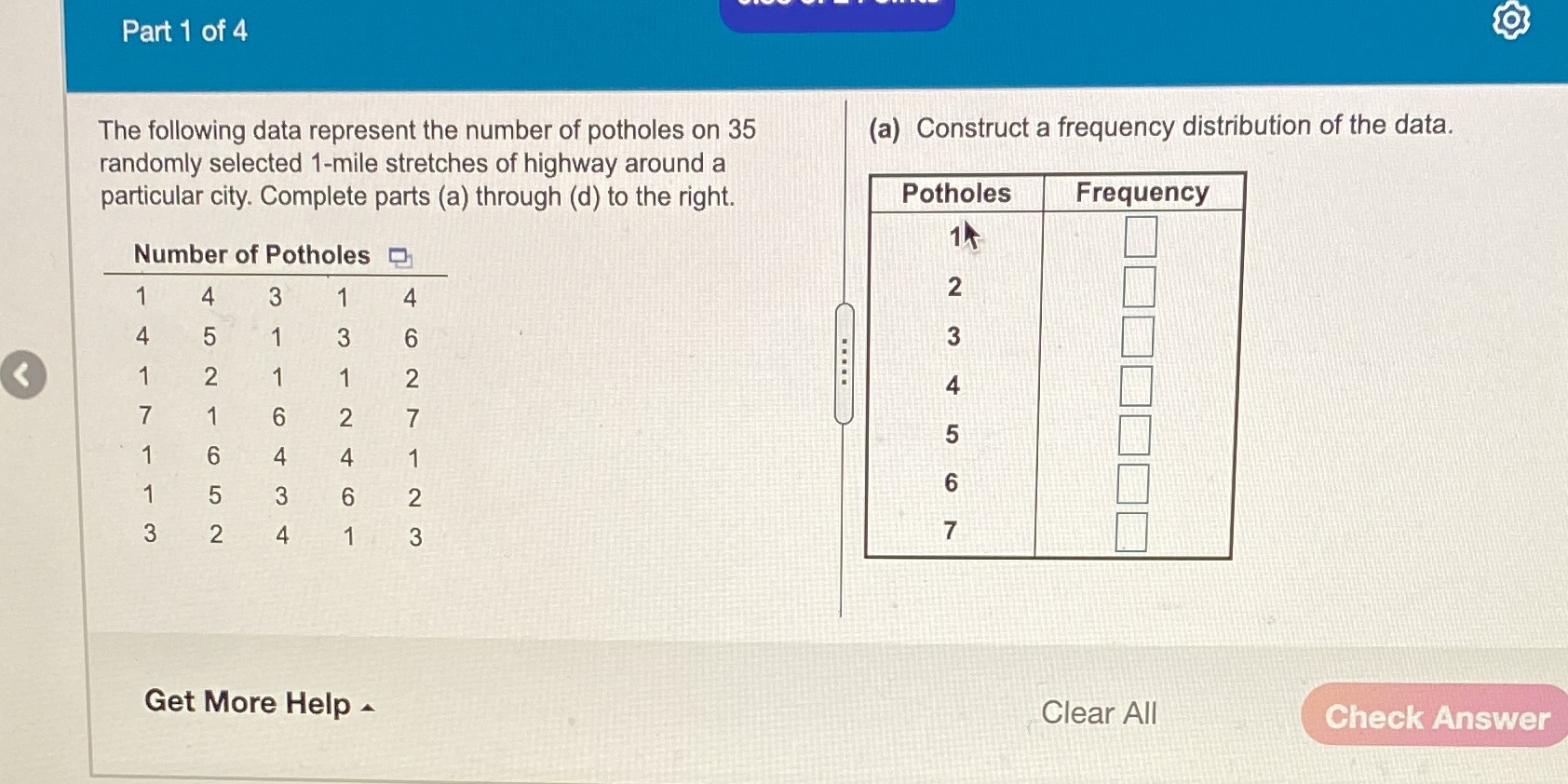 Need the frequency decimal form The following data represent the number of