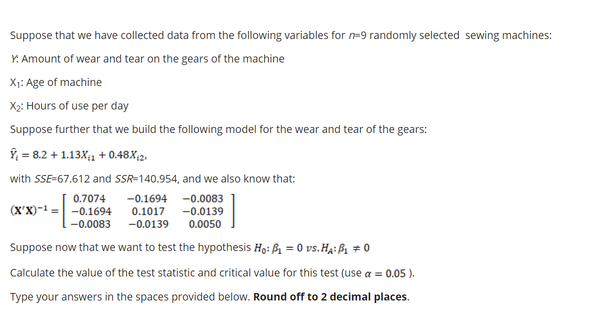 statistics multiple linear regression Suppose that we have collected data from the