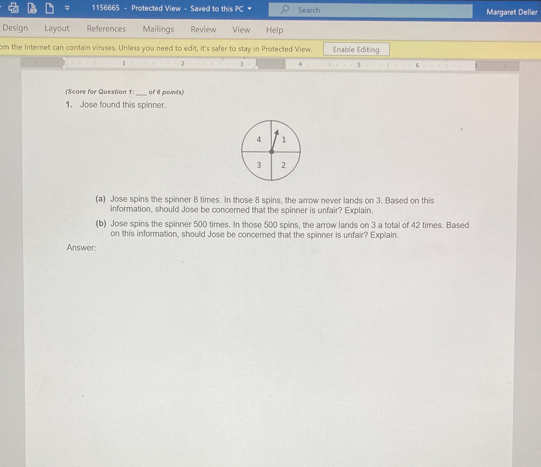 1156665 - Protected View - Saved to this PC Search Margaret