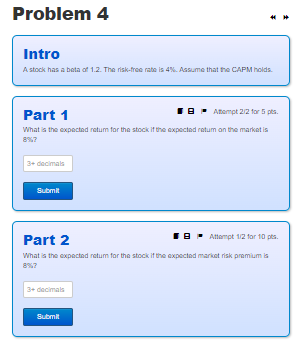 (s] Probability E(rA,) E( B..) Recession 0.2 0.1 0.01 Normal 0.5 0.08