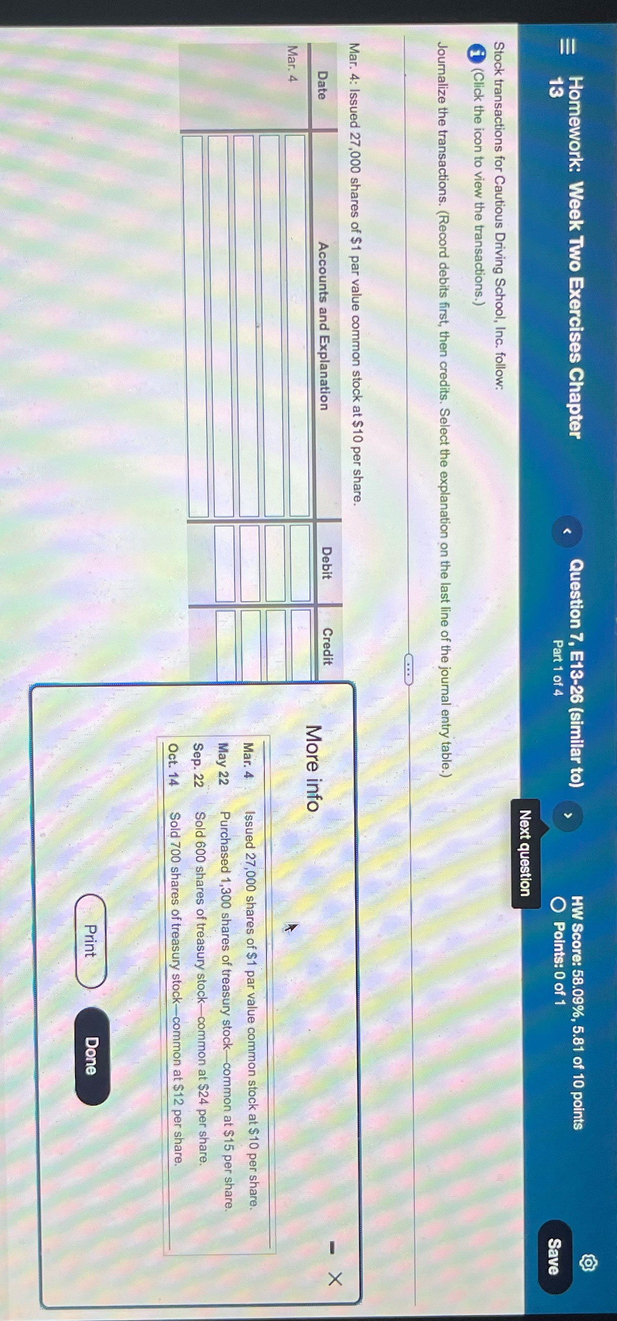 Journalize the transaction for all dates . Homework: Week Two Exercises Chapter