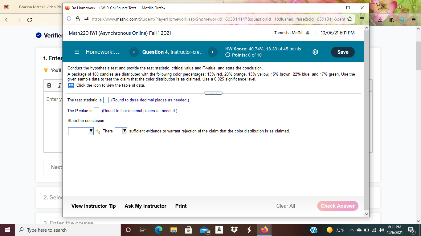 Pearson MathXL Video PI c Verifi 1. Ente You'll Enter Nex 2.