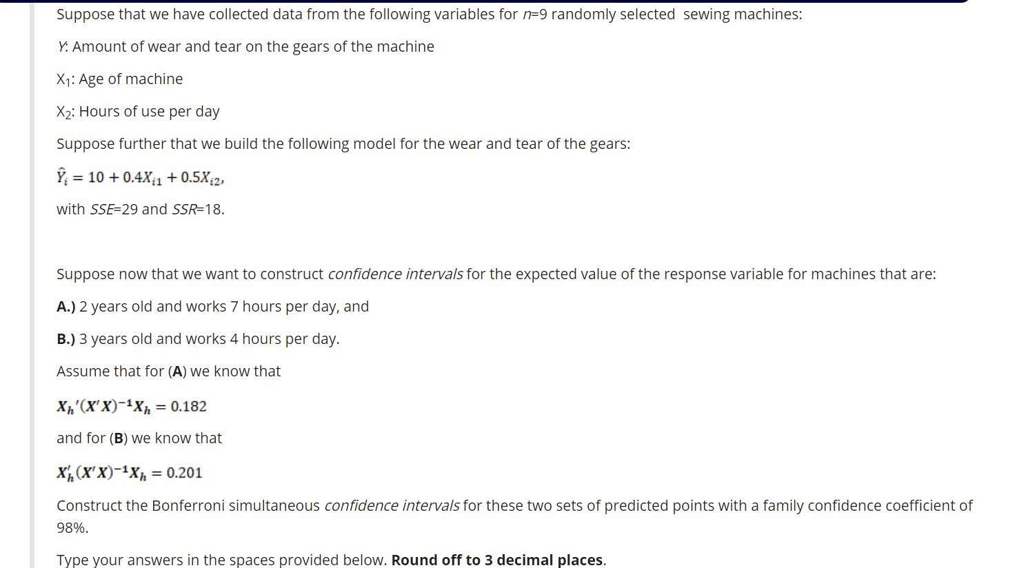for statistics multiple regression Suppose that we have collected data from the