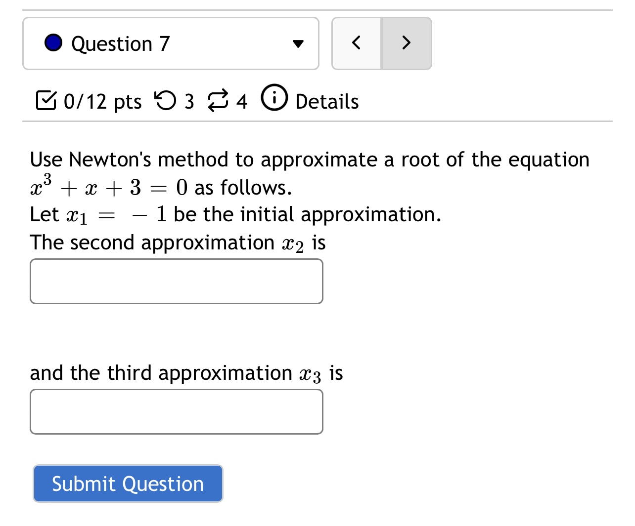 is: and where B is: Submit Question0 Question 1 v B 0/12