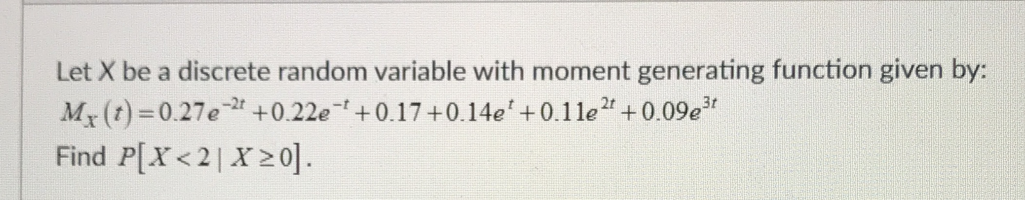 This is a probability question from Math 370 Let X be a