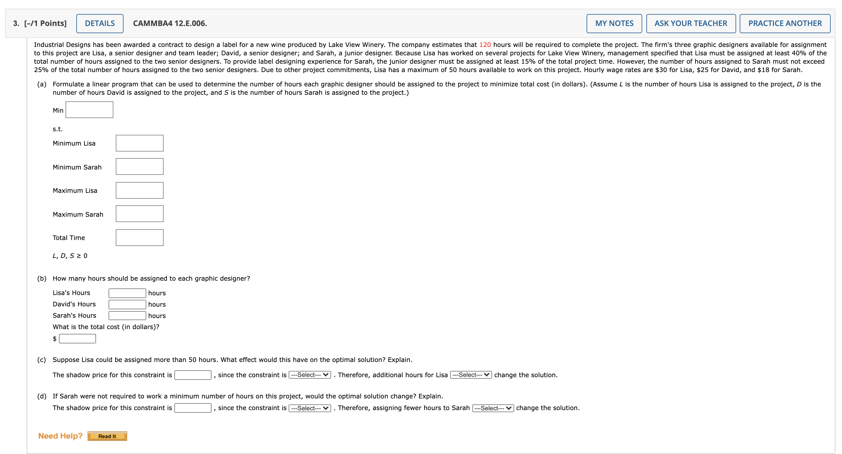  3. [I1 Points] CAMMBM12.E.006. MY NOTES I ' ASK YOUR TEACHER