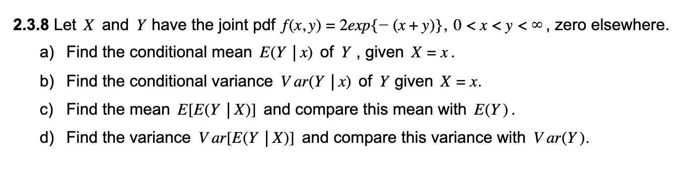 Need help on statistics homework problem where given a joint pdf of