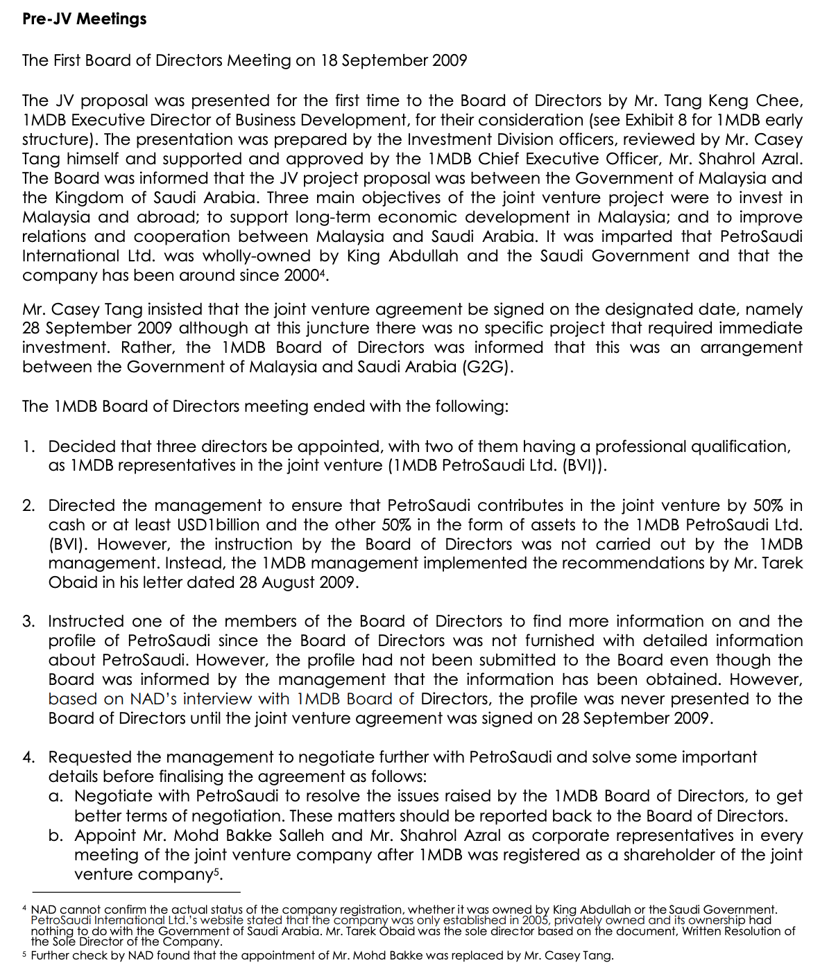 Negara (National Audit Department [NAD]) report on Malaysia sovereign fund, 1MDB, since