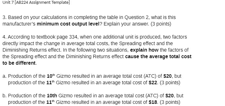  Un'rt F [A3224 Assignment Template] 3. Based on your calculations in