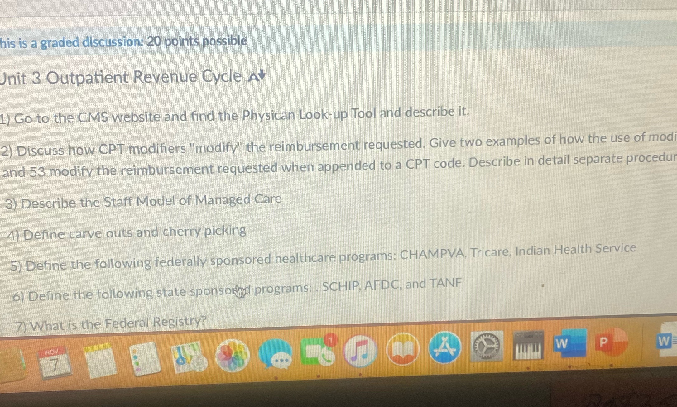  his is a graded discussion: 20 points possible Unit 3 Outpatient