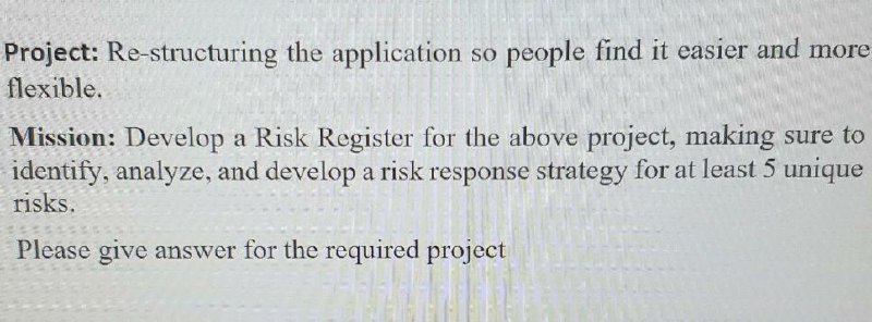 Need explanation with conclusion. Project: Re-structuring the application so people find it