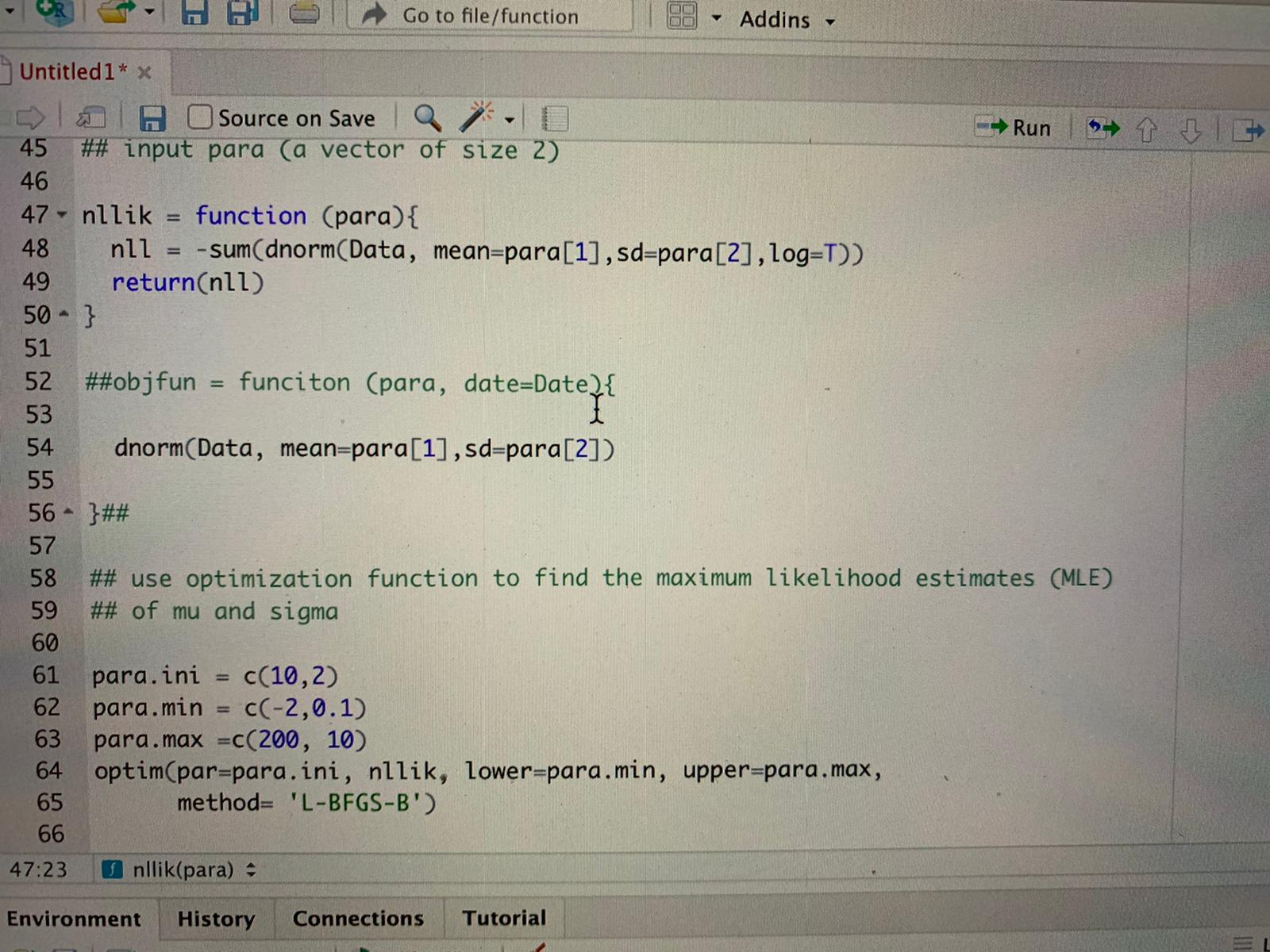  Go to file/function Do > Addins Untitled1* x Source on Save