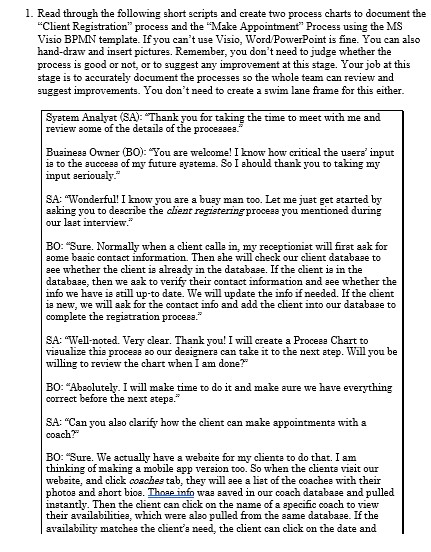  1. Read through the following short scripts and create two process