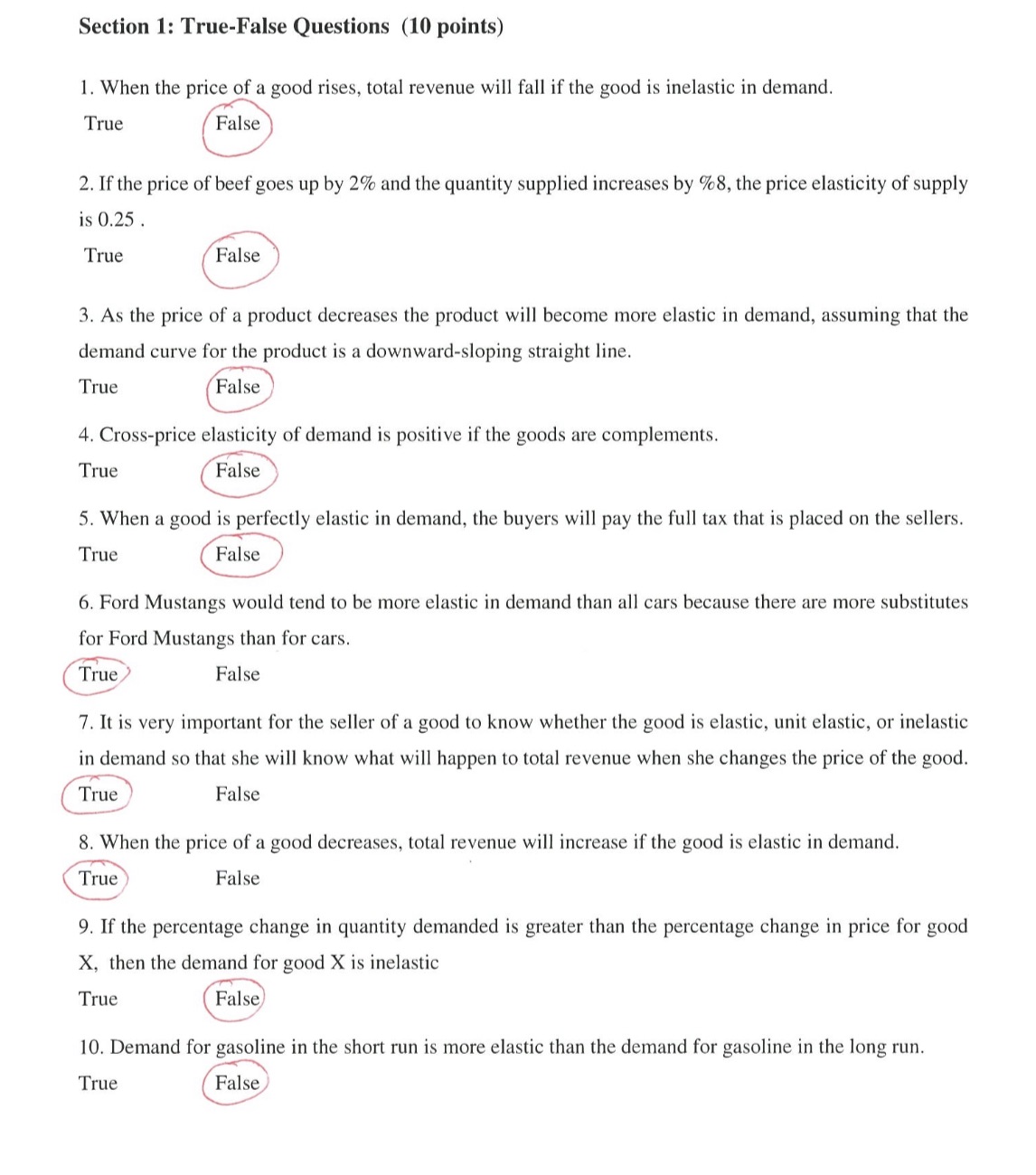 Choose the correct answer for each question and explain why the answer