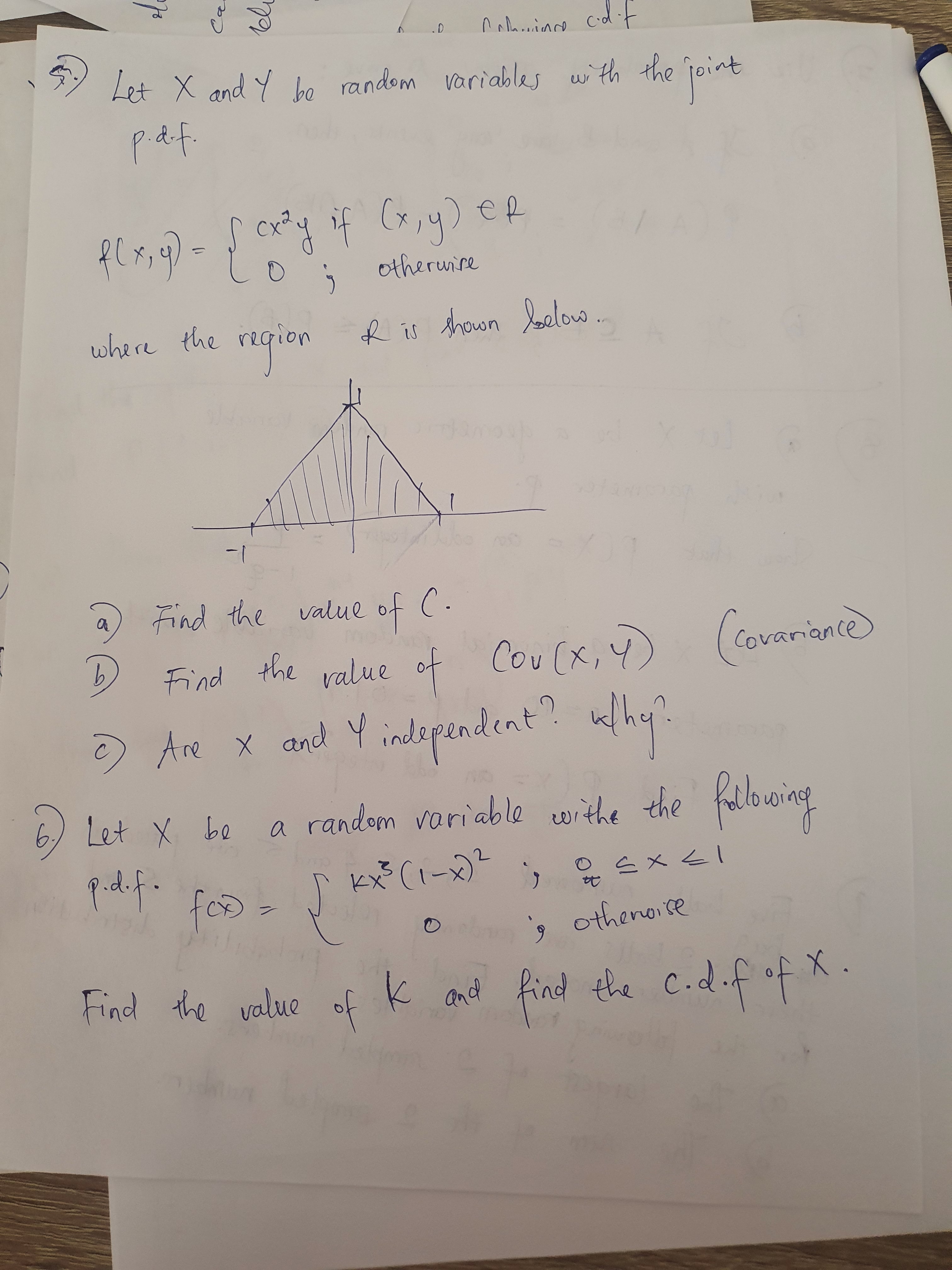 please solve q6 .D *. ) Let X and Y be random