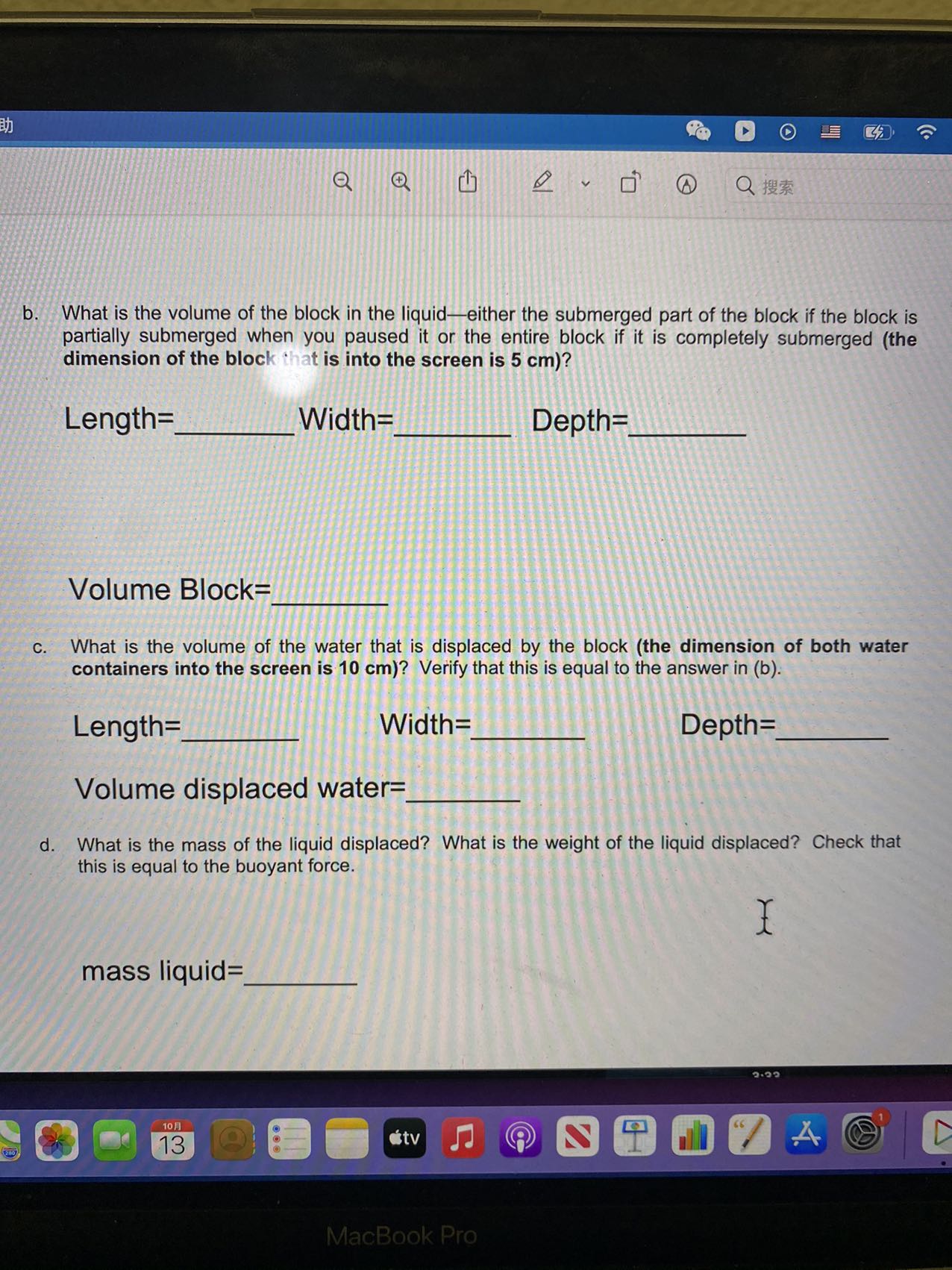 Buoyant Force '_ 115m: 1.9.4 _ _ When an object is put
